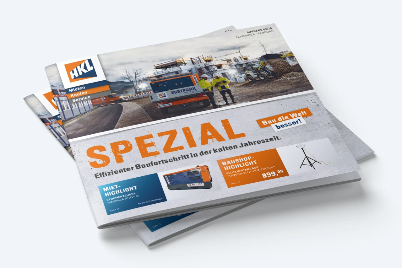 Das HKL Spezial ist ein wichtiges Verkaufstool. Albert Bauer verantwortet Konzept, Design, Text und Reinzeichnung.   CGI Rendering vom HKL Spezial Magazin