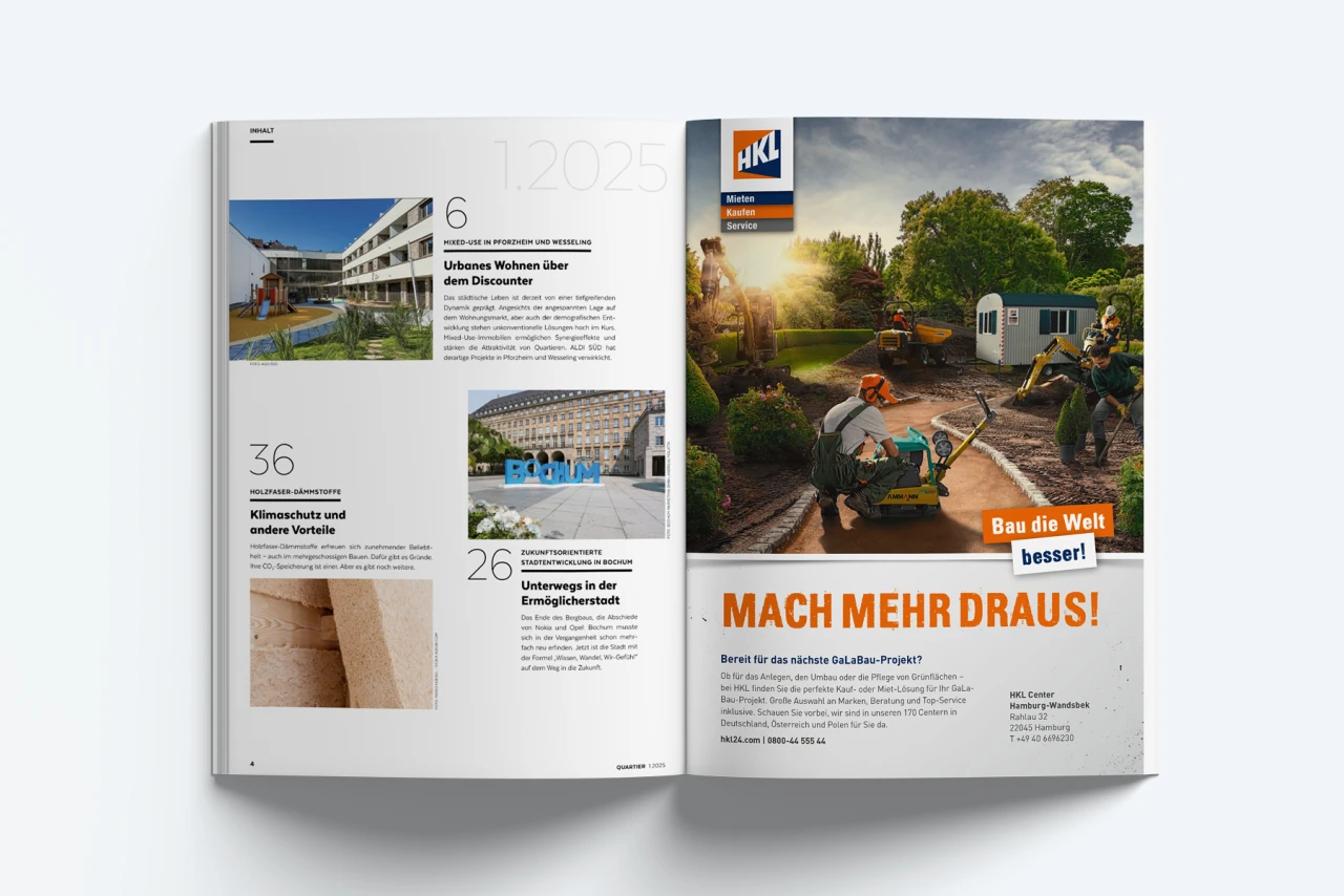 Das HKL Spezial ist seit vielen Jahren ein wichtiges Verkaufstool. Albert Bauer verantwortet Konzept, Design, Text und Reinzeichnung.   CGI Rendering vom HKL Spezial Magazin