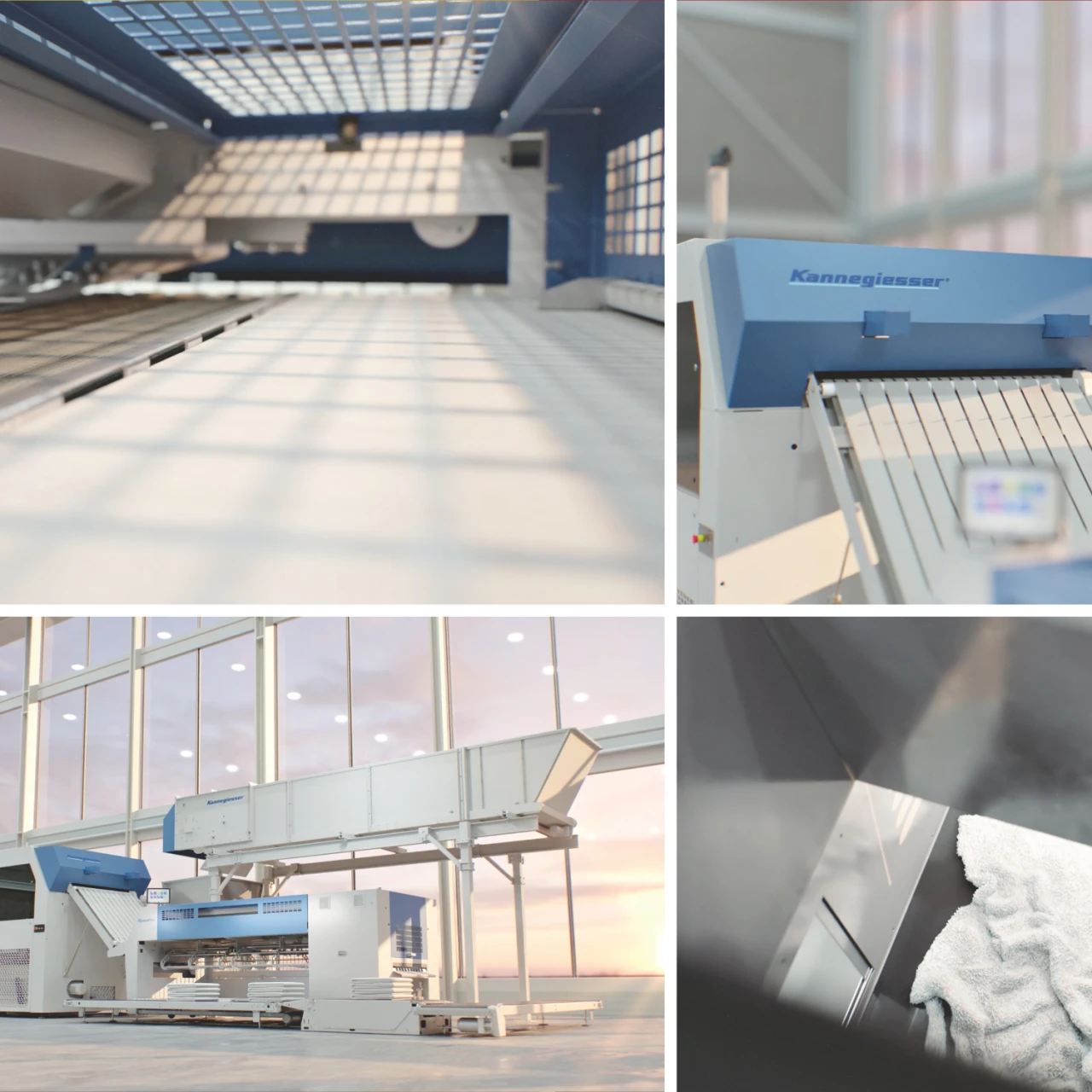 Full-Technical Insights durch 3D Content mit Kannegiesser. Collage mehrerer CGI Renderings welche Albert Bauer für Kannegiesser umgesetzt hat